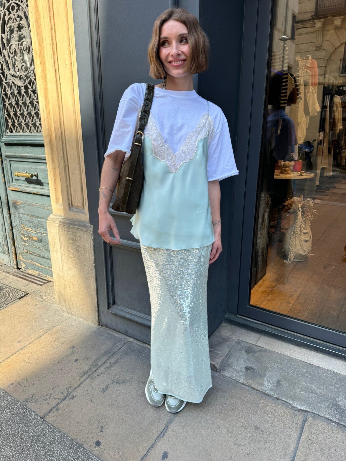 JUPE FORTE FORTE VERT D EAU – Image 2