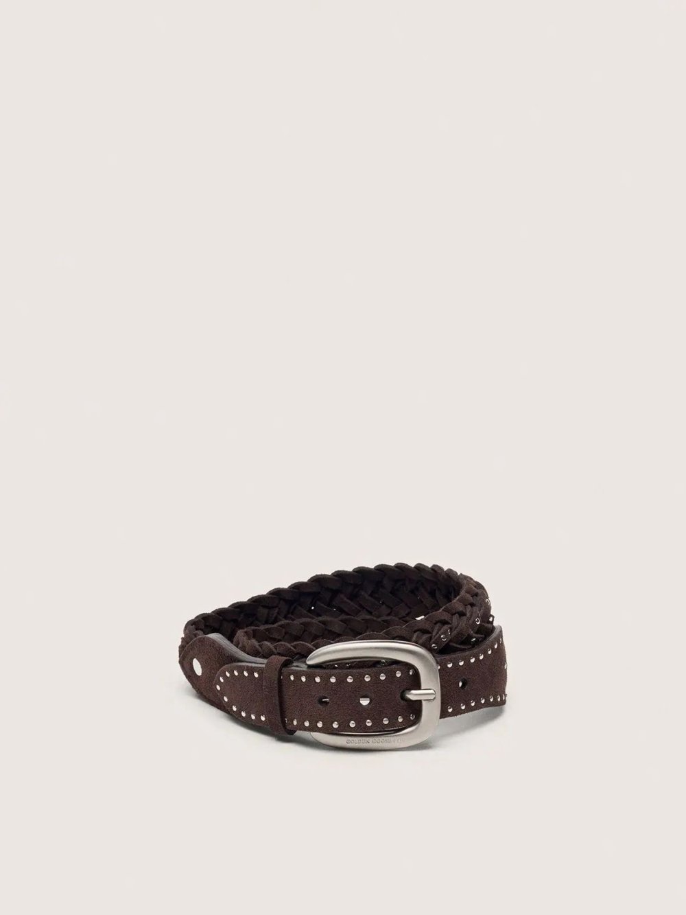 CEINTURE GOLDEN GOOSE HOUSTON STUDS MARRON 1