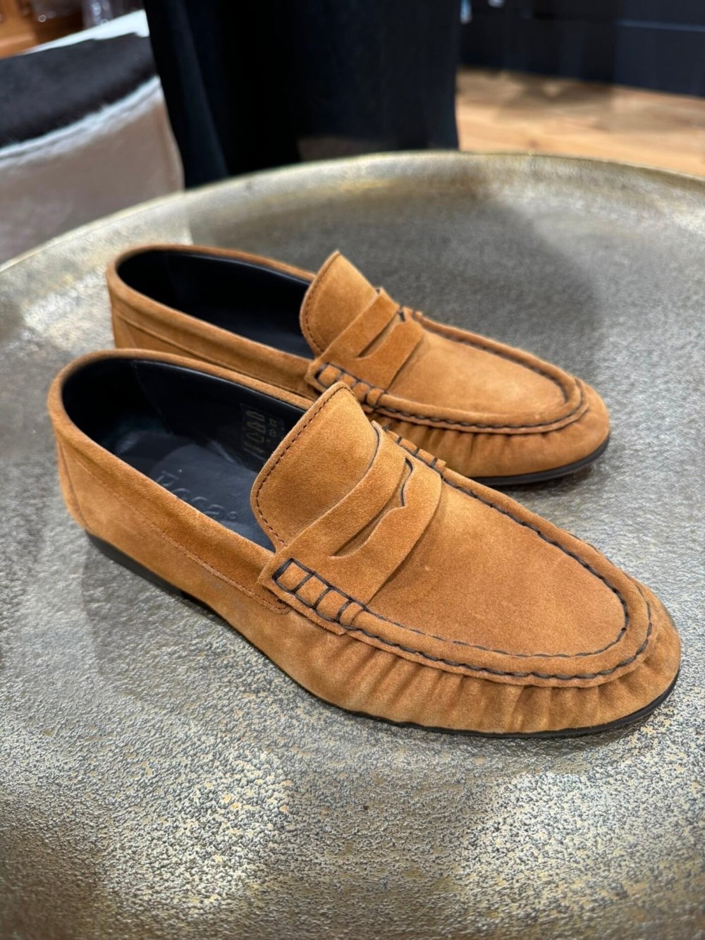 MOCASSINS POSA PENNY LOAFER WRINKLE COGNAC