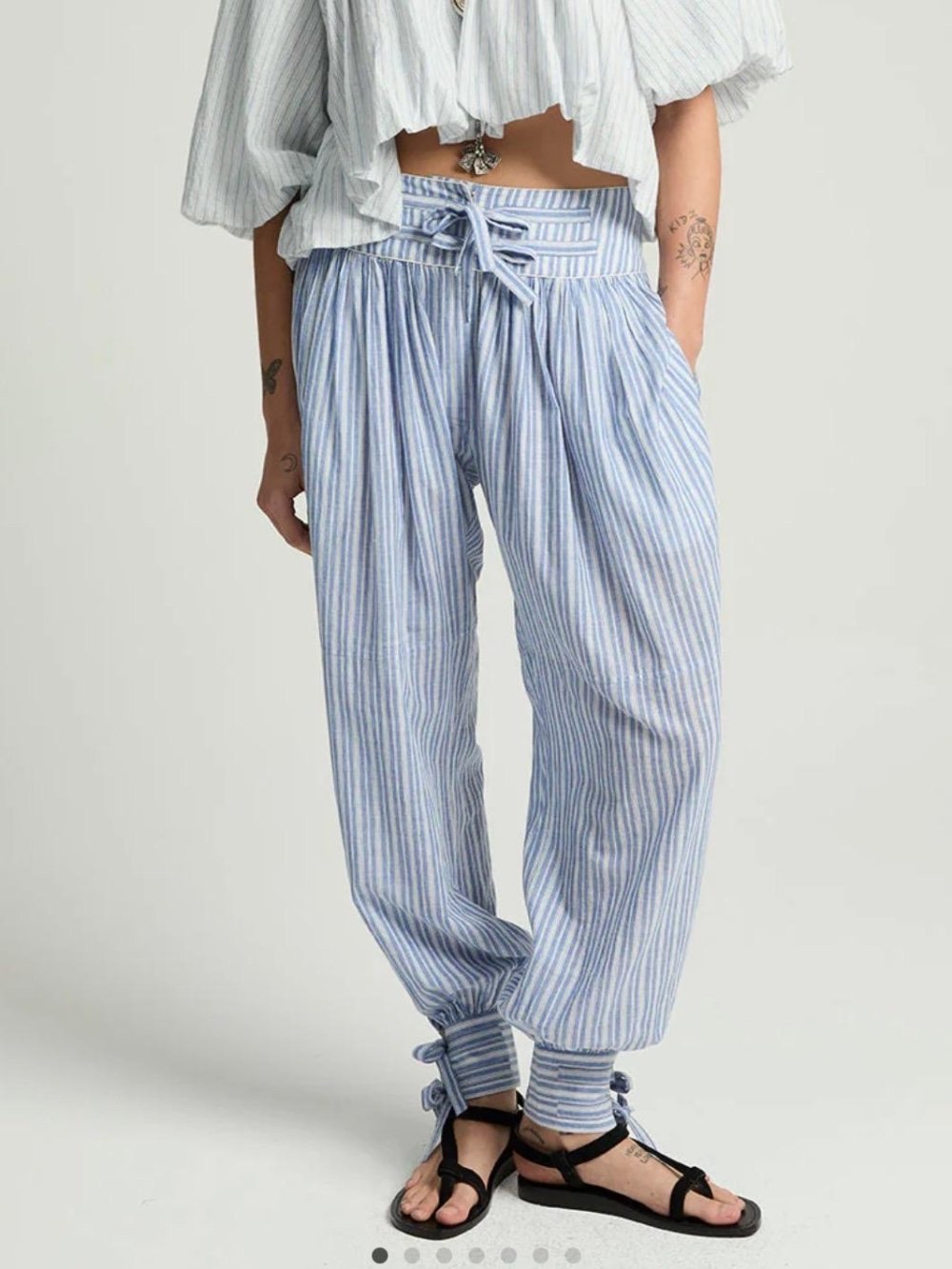 PANTALON LAURENCE BRAS JARDIN BLEU
