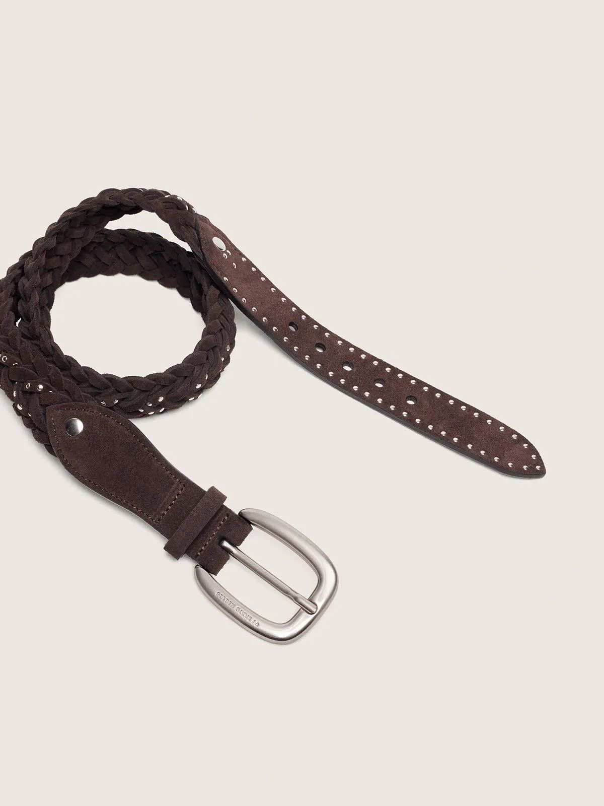 CEINTURE GOLDEN GOOSE HOUSTON STUDS MARRON 2