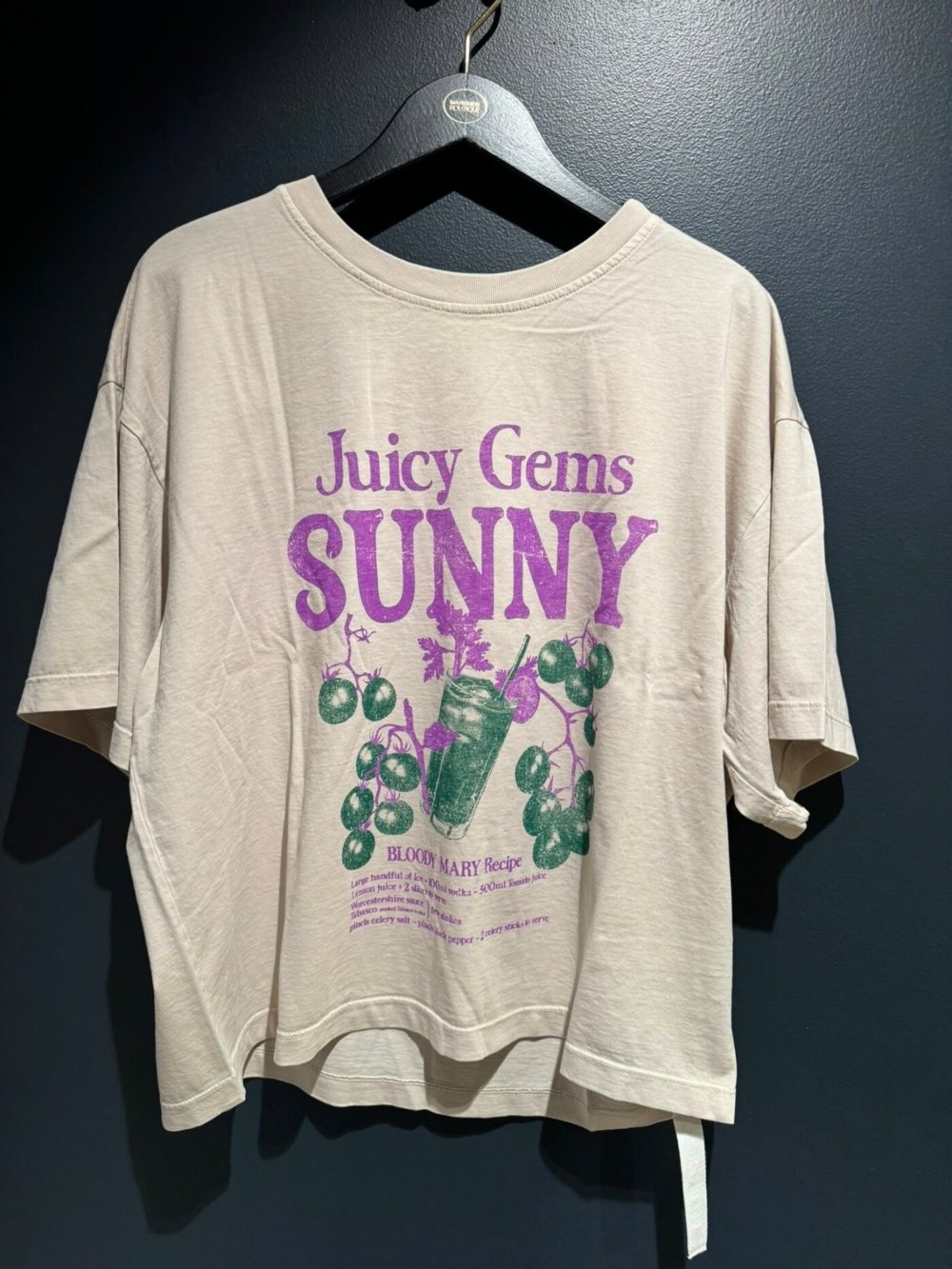 TEE SHIRT JUICY GEMS BEIGE/VIOLET