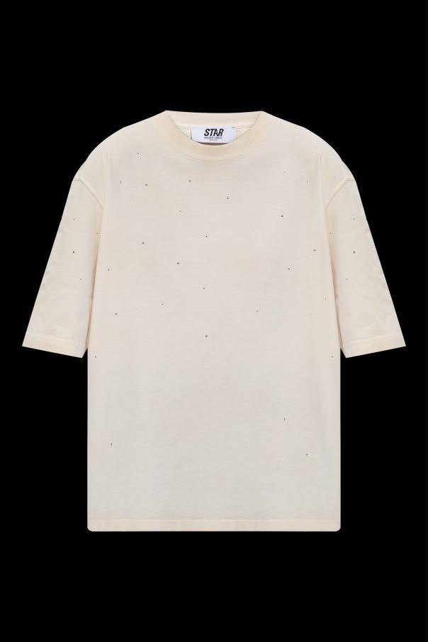 TEE-SHIRT GOLDEN GOOSE STAR STRASS CREME 1