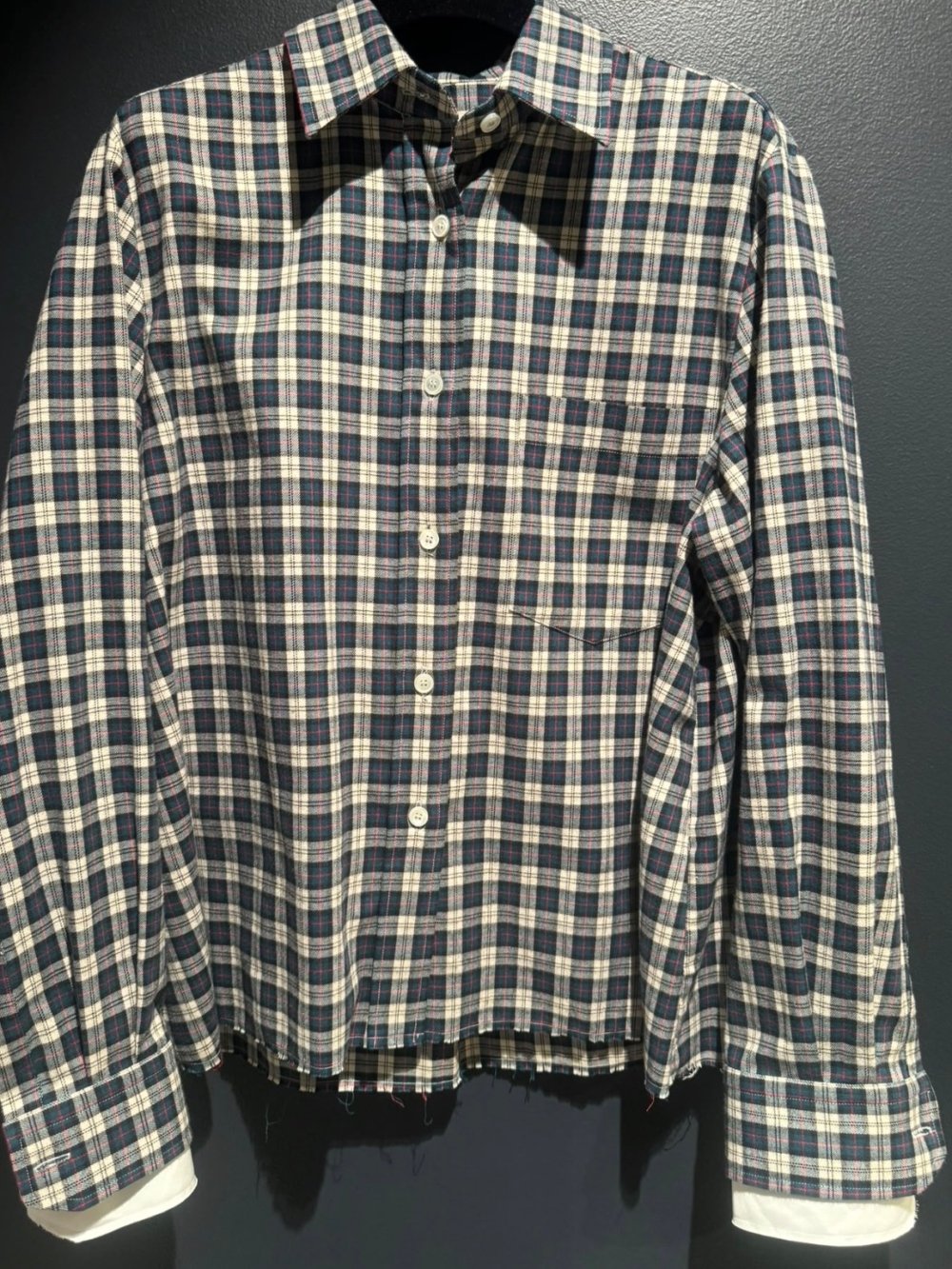 CHEMISE ACADEMIA ELODIE CARREAUX BLC/BLEU 1