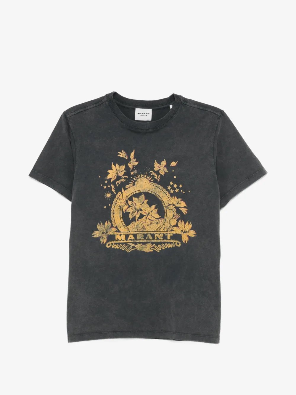 TEE SHIRT ISABEL MARANT ZEWEL FLEUR FADED BLACK 1