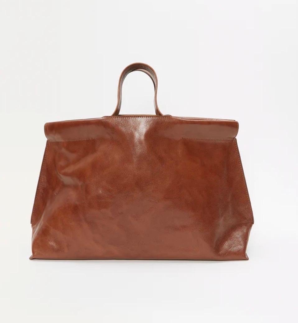 SAC SHOPPER MIDI TUMBLED COGNAC