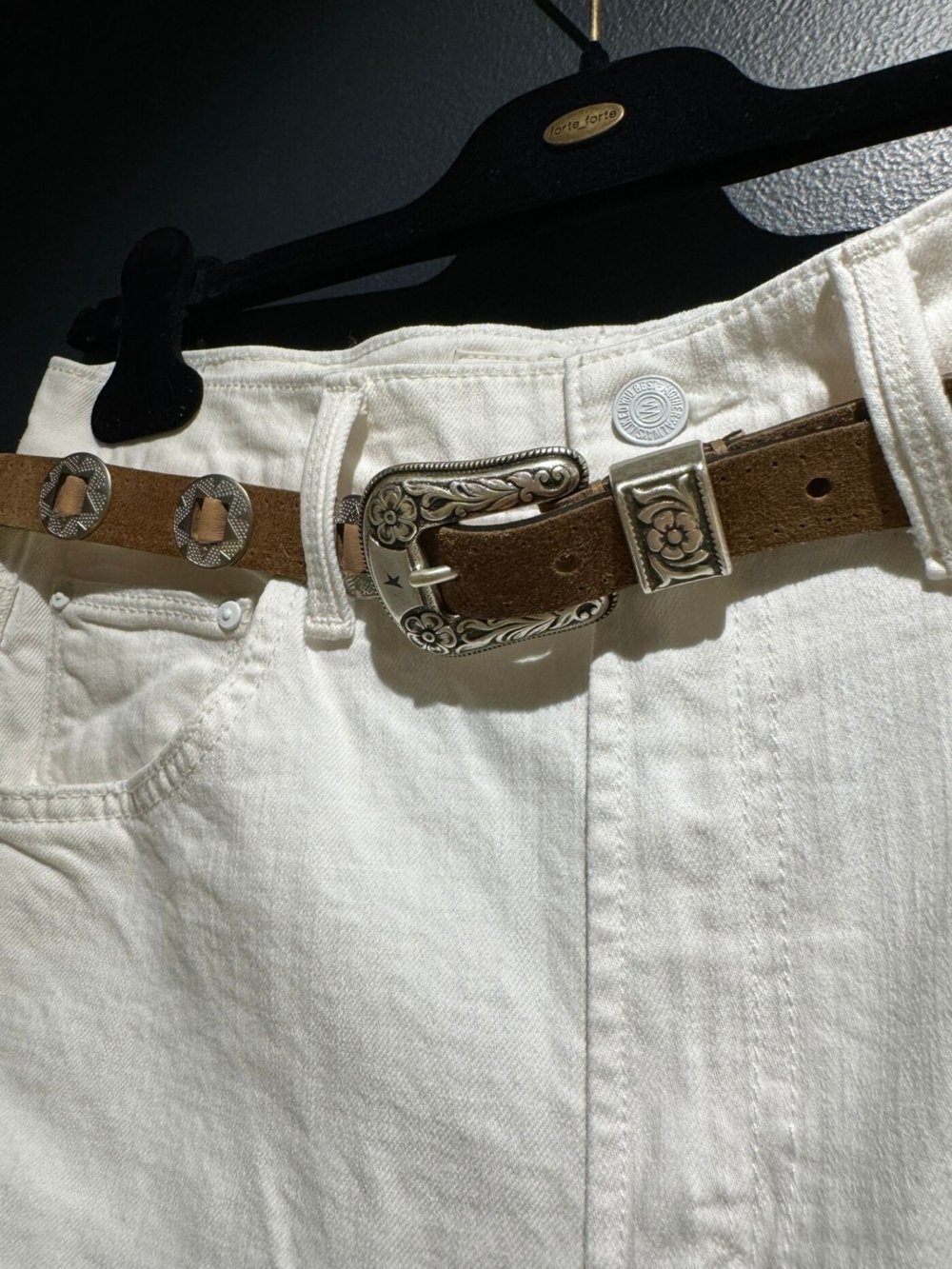 CEINTURE GOLDEN GOOSE LACE NABUK CAMEL