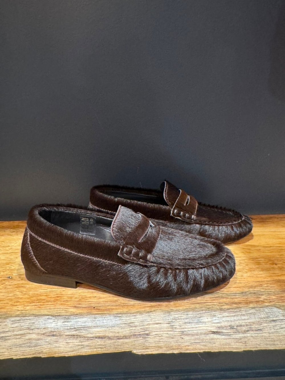 MOCASSINS POSA PENNY LOAFER WRINKLE BRUSHED MOCCA