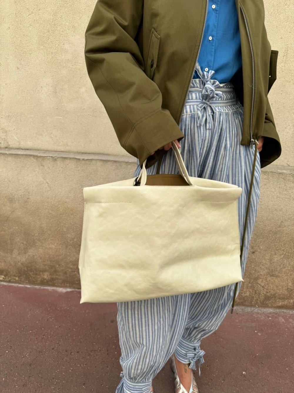 SAC BEA MOMBAERS SHOPPER MIDI MAT BLANC