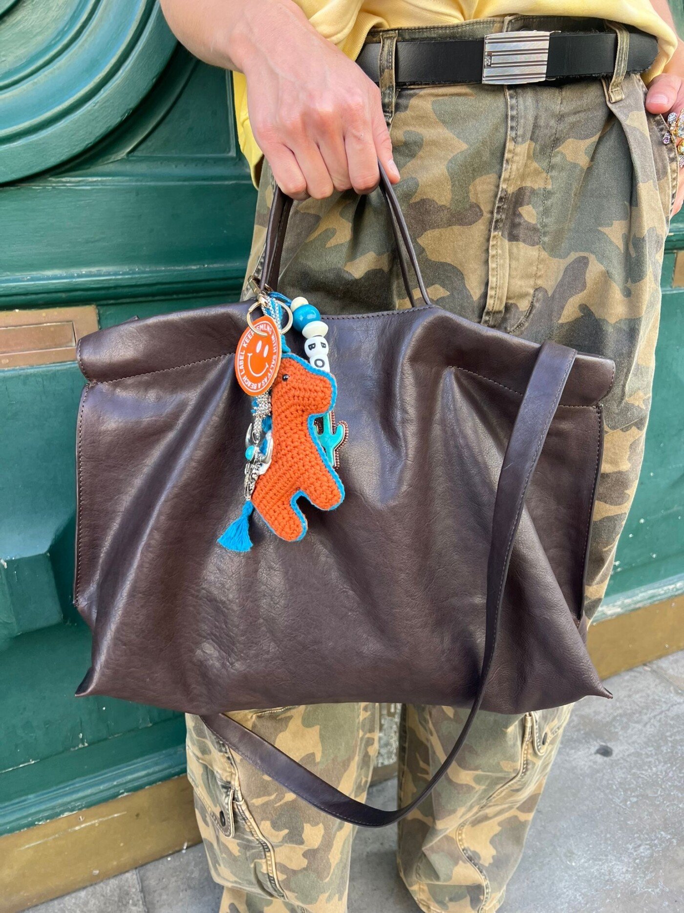 SAC SHOPPER MIDI MAT MARRON